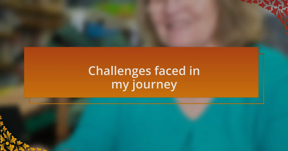 Challenges faced in my journey