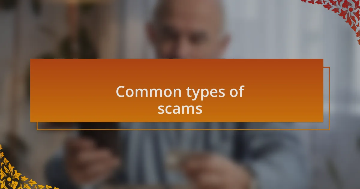 Common types of scams