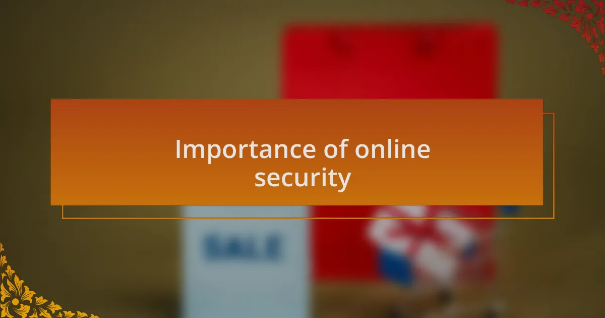 Importance of online security