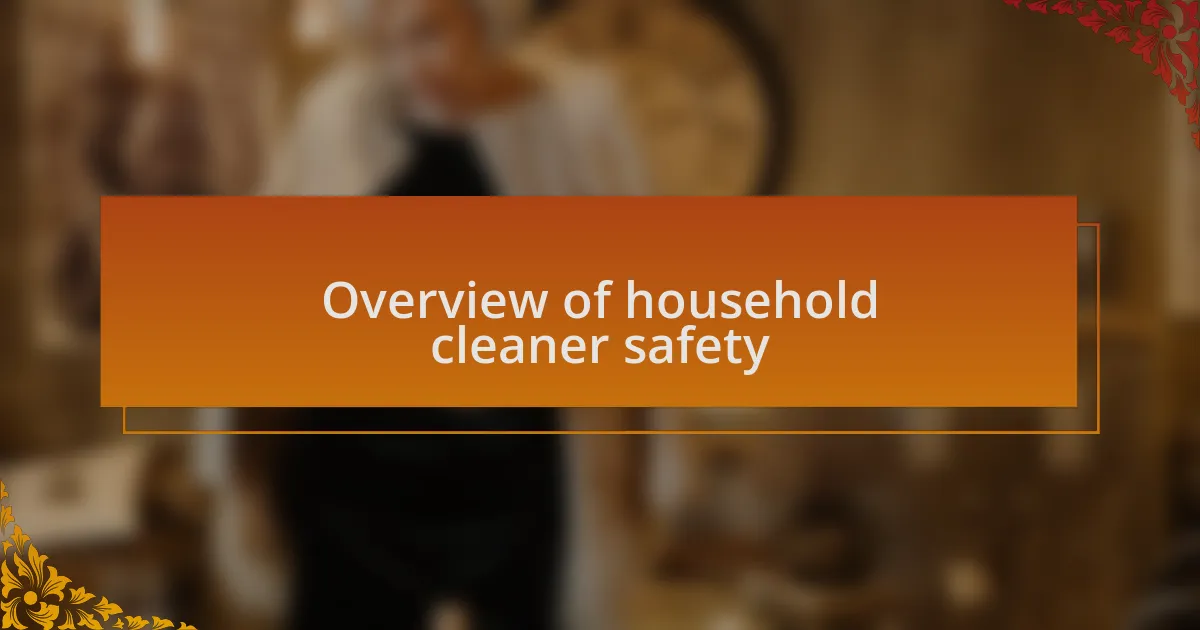 Overview of household cleaner safety