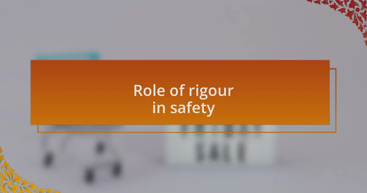 Role of rigour in safety
