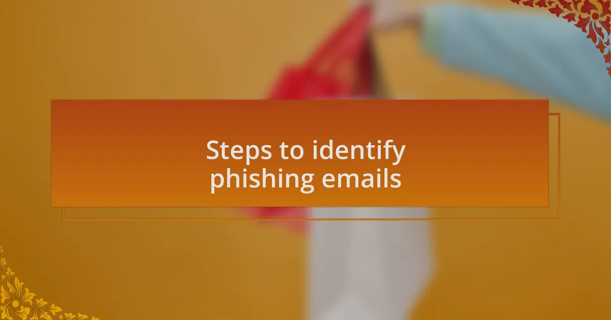 Steps to identify phishing emails