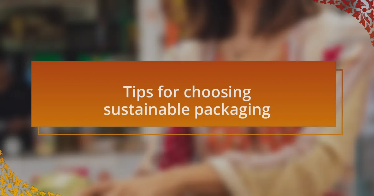 Tips for choosing sustainable packaging