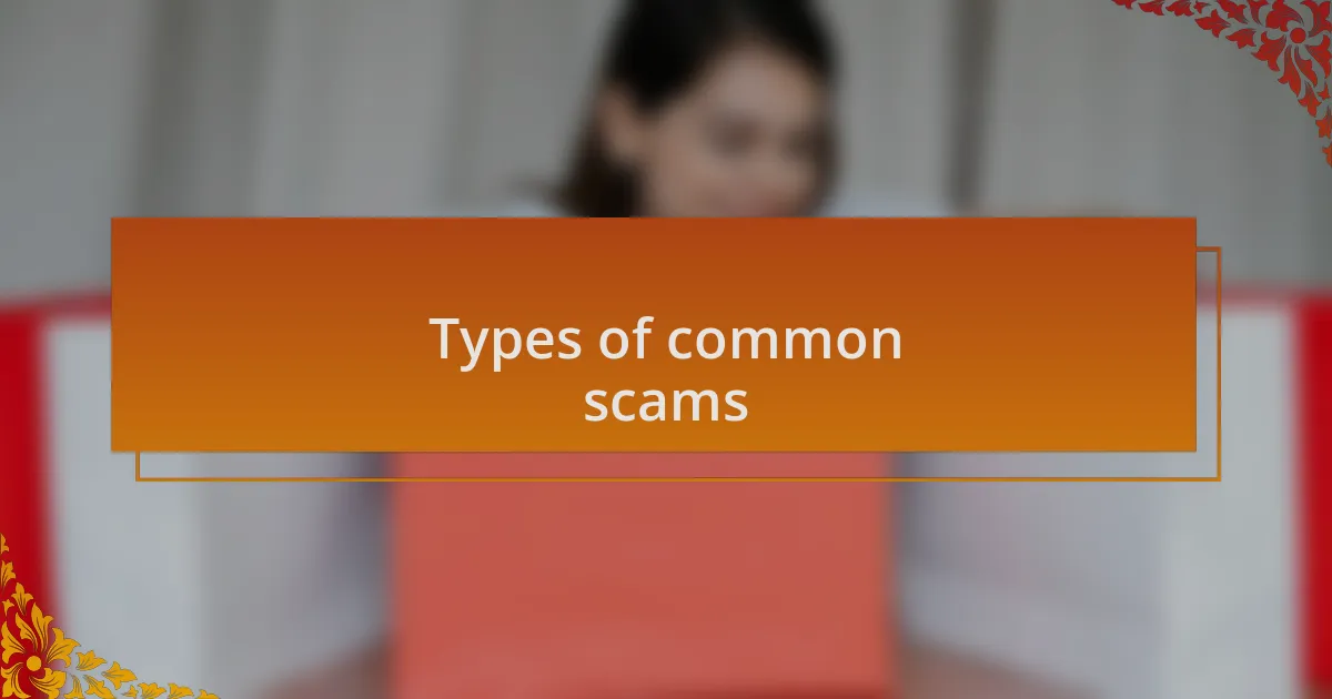 Types of common scams