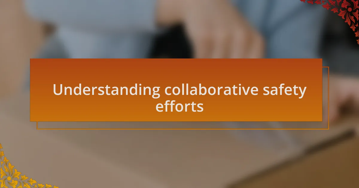 Understanding collaborative safety efforts