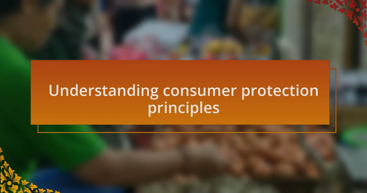 Understanding consumer protection principles