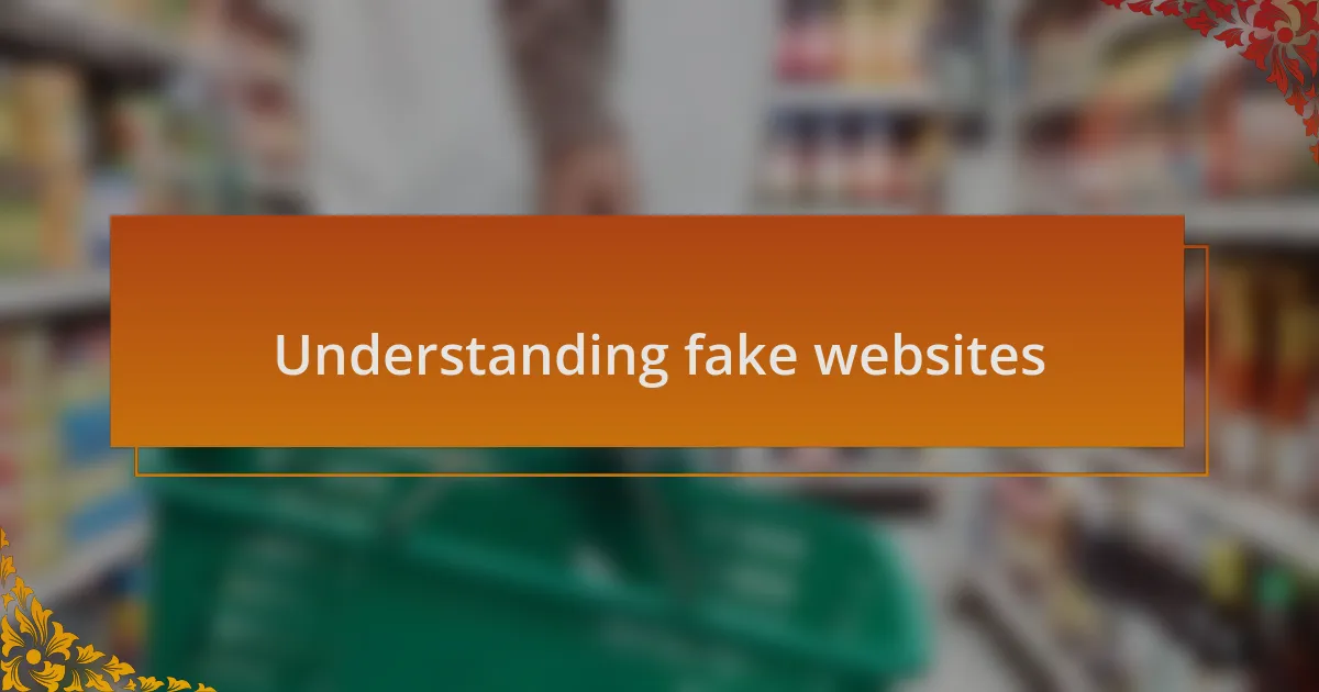 Understanding fake websites